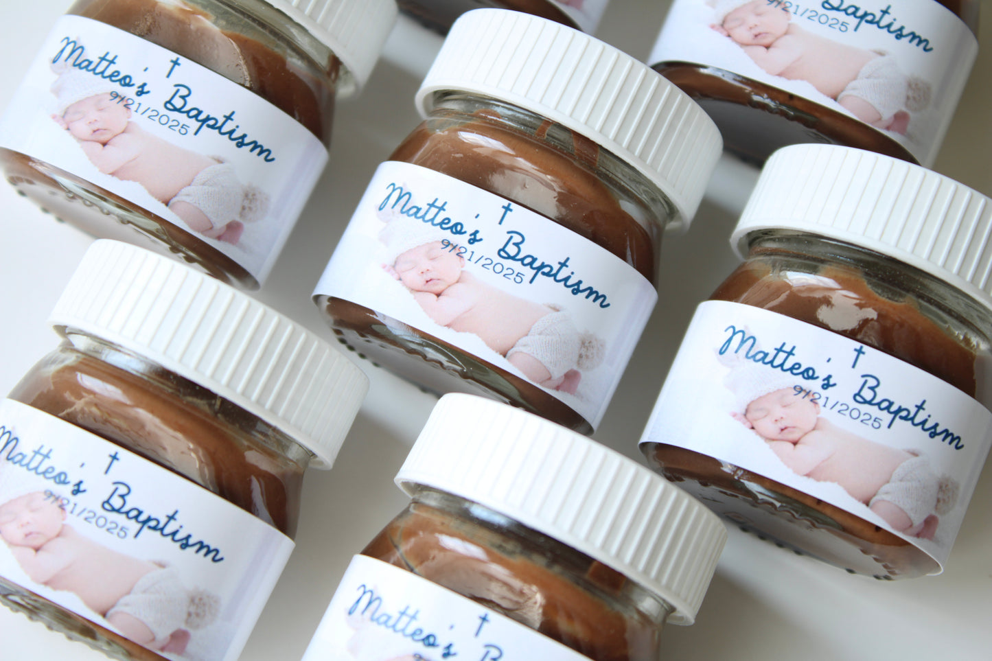 Your Photo Mini Nutella Jar Place Card Favours