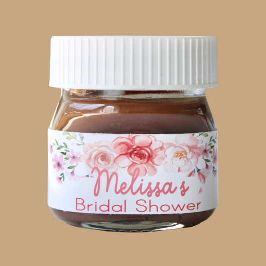 Spring Watercolour Florals Mini Nutella Jar Favours