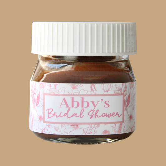 Pink Toile De Jouy Mini Nutella Jar Favours