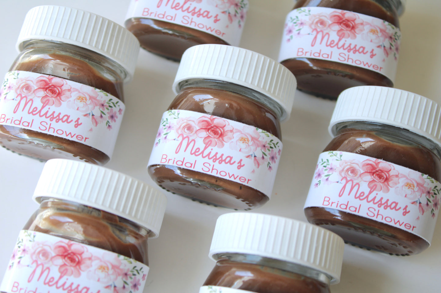 Spring Watercolour Florals Mini Nutella Jar Favours