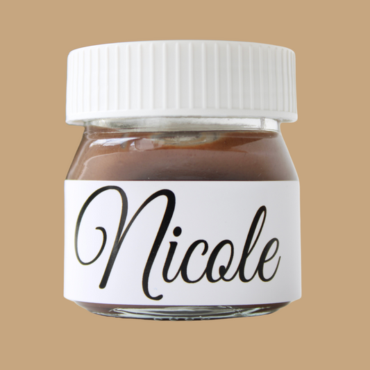 Calligraphy Mini Nutella Jar Place Card Favours