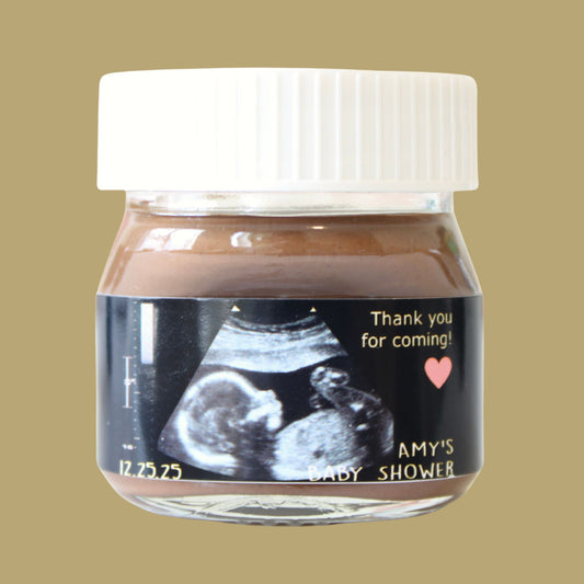 Ultrasound Mini Nutella Jar Baby Shower Gender Reveal Favours